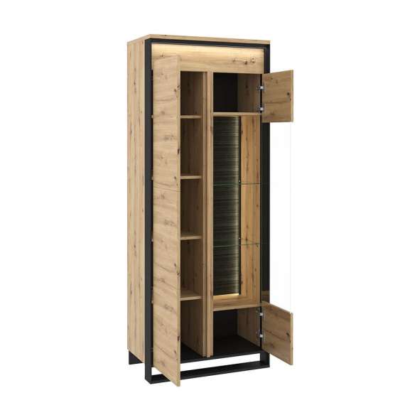 Vitrineskap Quant 76x196 cm - Trelook - LED belysning