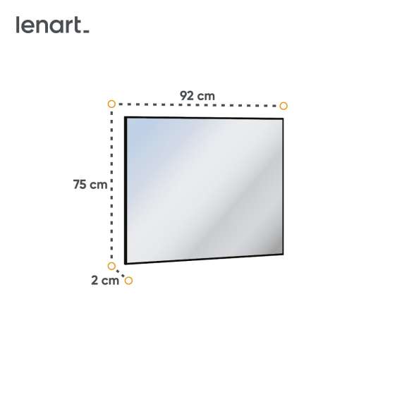 Speil Quant 92x75 cm - sort ramme