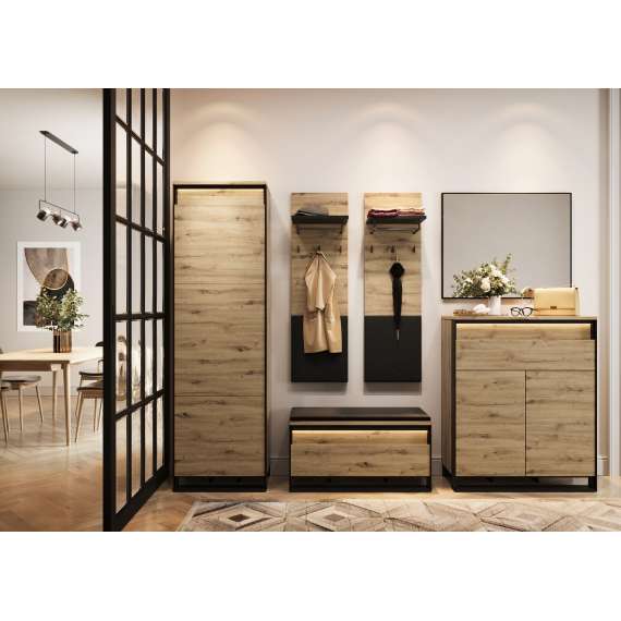 Speil Quant 92x75 cm - sort ramme