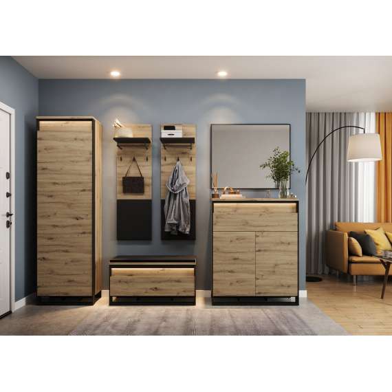 Speil Quant 92x75 cm - sort ramme