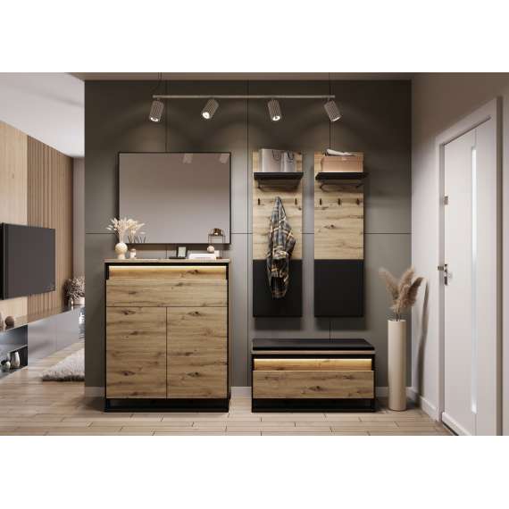 Speil Quant 92x75 cm - sort ramme