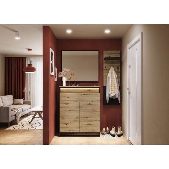 Speil Quant 92x75 cm - sort ramme