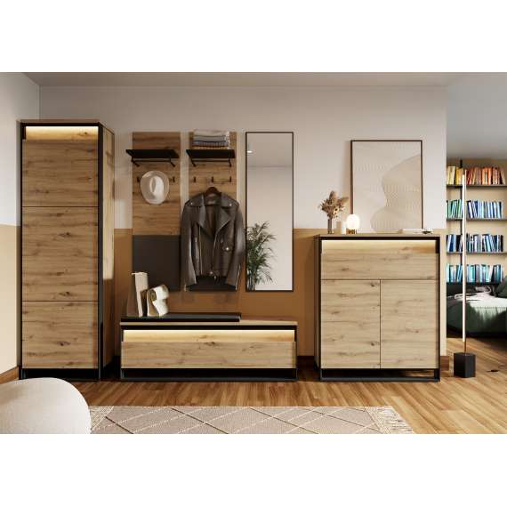 Speil Quant 40x134 cm - sort ramme