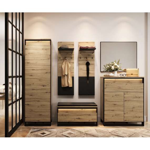 Entresett Quant V - eik og sort - 6 deler