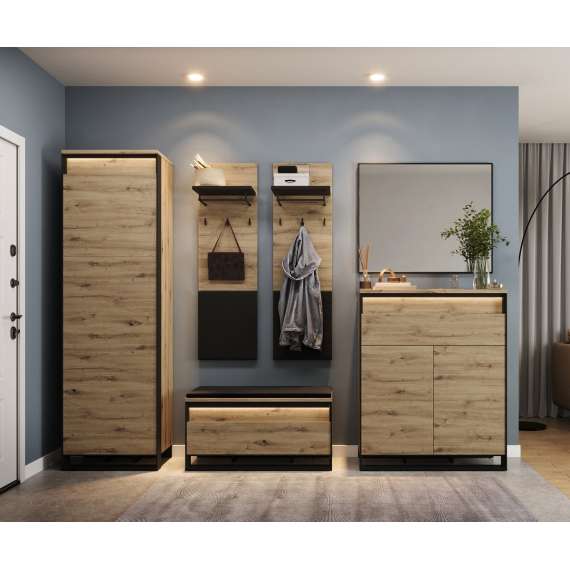 Entresett Quant V - eik og sort - 6 deler