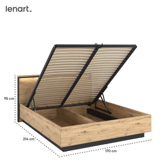 Seng Quant 160x200 cm - med oppbevaring