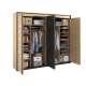 Garderobeskap Quant 250x221 cm - eik og sort - 4 dører