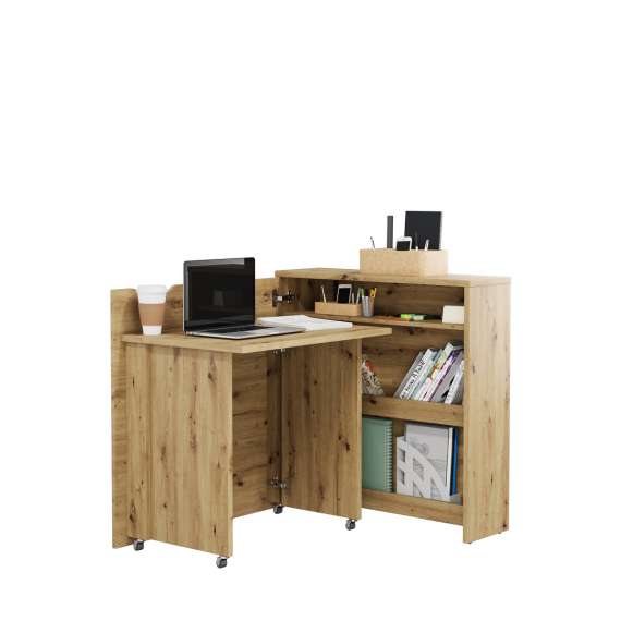 Work Concept Slim skrivebord 90 cm - sammenleggbart - eik