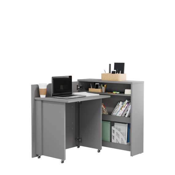 Work Concept Slim skrivebord 90 cm - sammenleggbart - grå matt