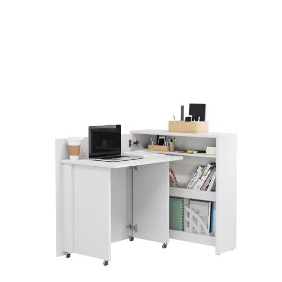 Work Concept Slim skrivebord 90 cm - sammenleggbart - hvit matt