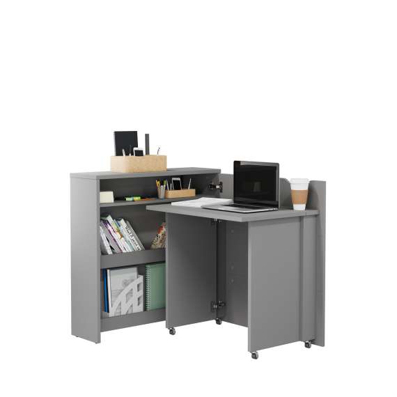 Work Concept Slim skrivebord 90 cm - sammenleggbart - grå matt