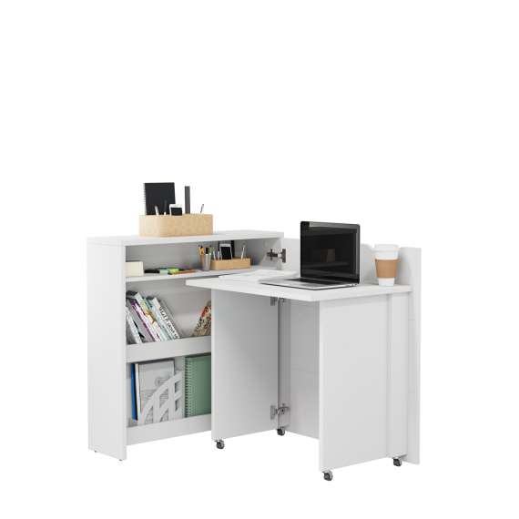 Work Concept Slim skrivebord 90 cm - sammenleggbart - hvit glans