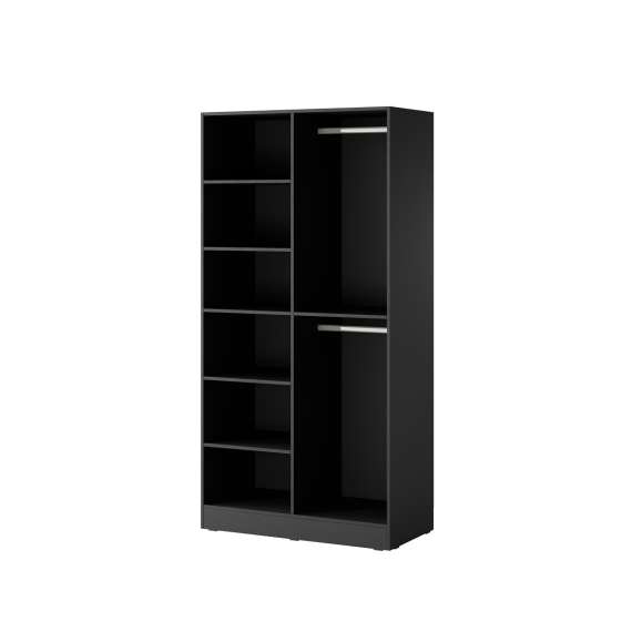 Garderobeskap Sandbox 101x200 cm - eik og sort - 2 dører