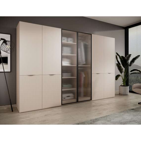 Garderobeskap Sandbox 101x200 cm - Nova beige - 2 dører