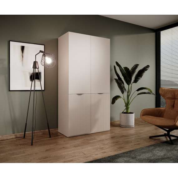 Garderobeskap Sandbox 101x200 cm - Nova beige - 2 dører