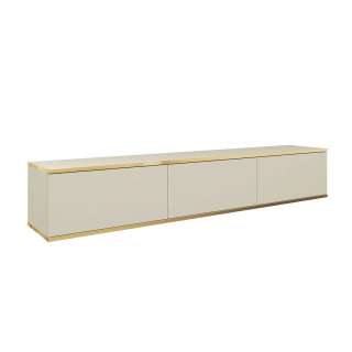 Tv-benk Oro 175x30 cm - Vegghengt - 3 dører - beige