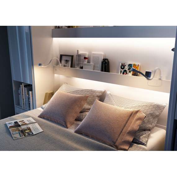 Skapseng Bed Concept 140 x 200 - vertikal - hvit høyglans