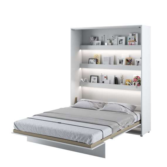 Skapseng Bed Concept 160 x 200 - vertikal - hvit høyglans