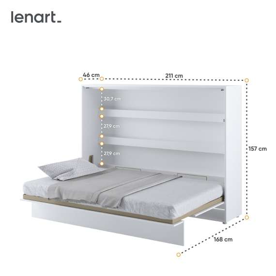 Skapseng Bed Concept 140 x 200 - horisontal - Hvit matt