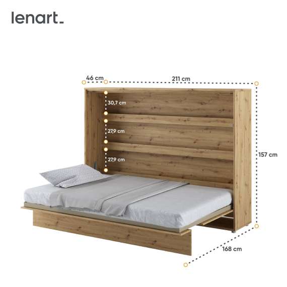 Skapseng Bed Concept 140 x 200 - horisontal - eik