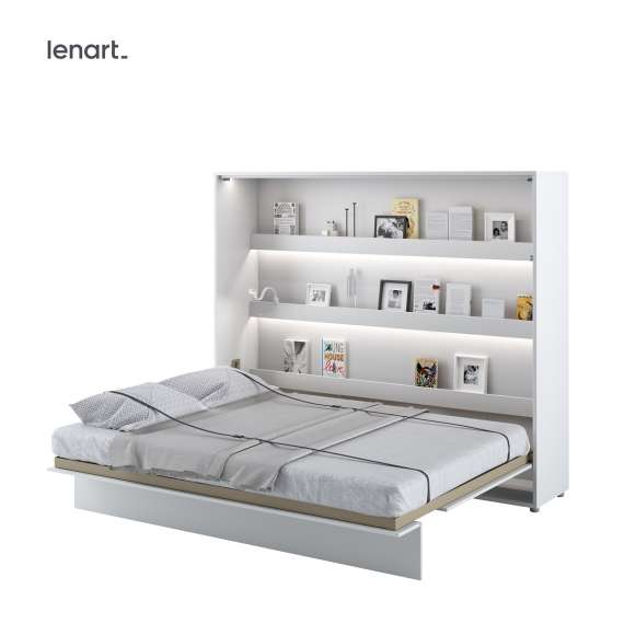 Skapseng Bed Concept 160x200 - horisontal - hvit høyglans