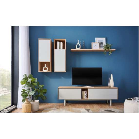 Hylle Ema - 140 cm - valnøtt hickory