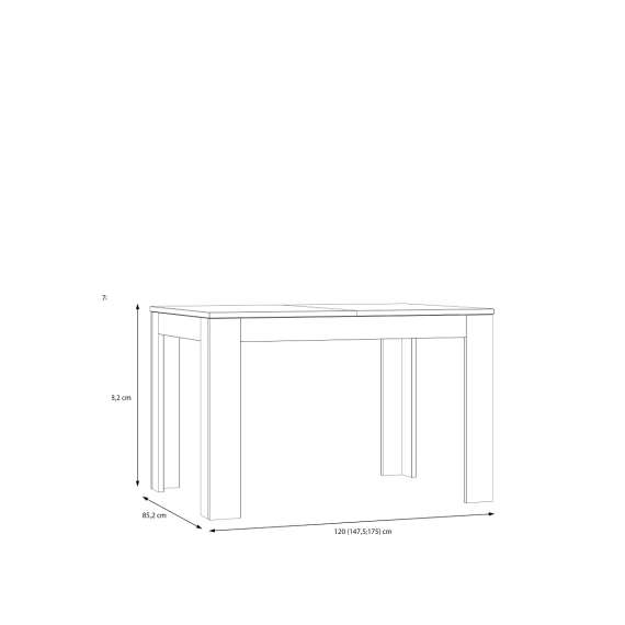 Spisebord Mareda 120-175 cm - eik valencia