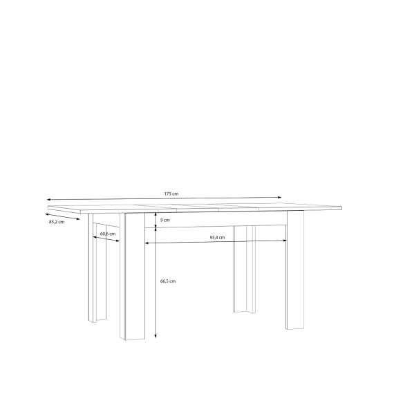 Spisebord Mareda 120-175 cm - eik valencia