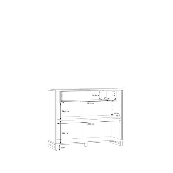 Skjenk Mareda - 114x93 cm - 2 dører - eik valencia - sand matt - innvendige skuff