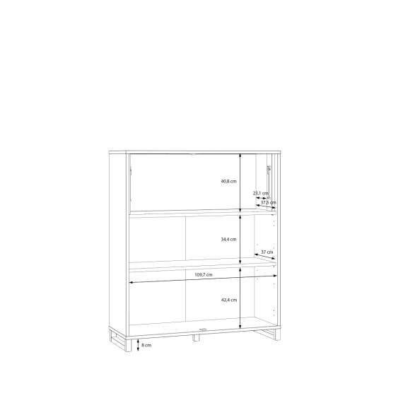 Barskap Mareda - 114x135 cm - 3 dører - eik valencia - sand matt