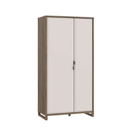 Garderobeskap Mareda - 100x196 cm - 2 dører - eik valencia - sand matt