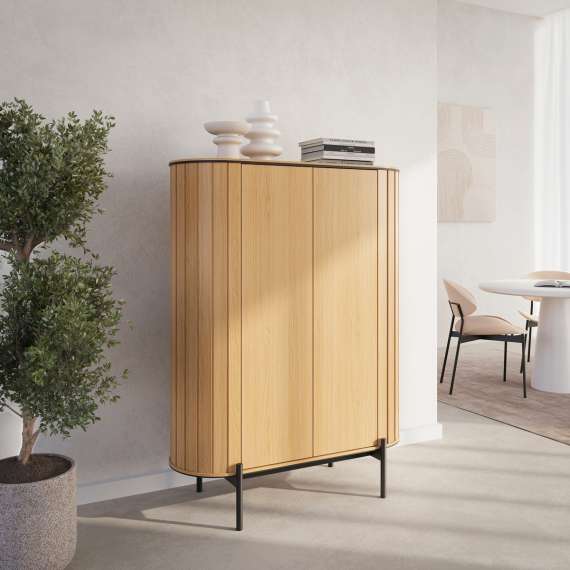 Skap Rotto 107x142 cm - eik - med hyller