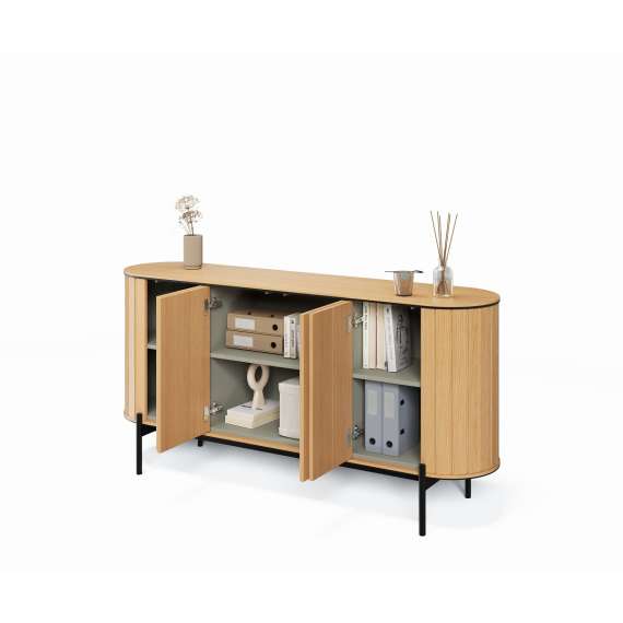 Skjenk Rotto 168x82 cm - eik - med hyller