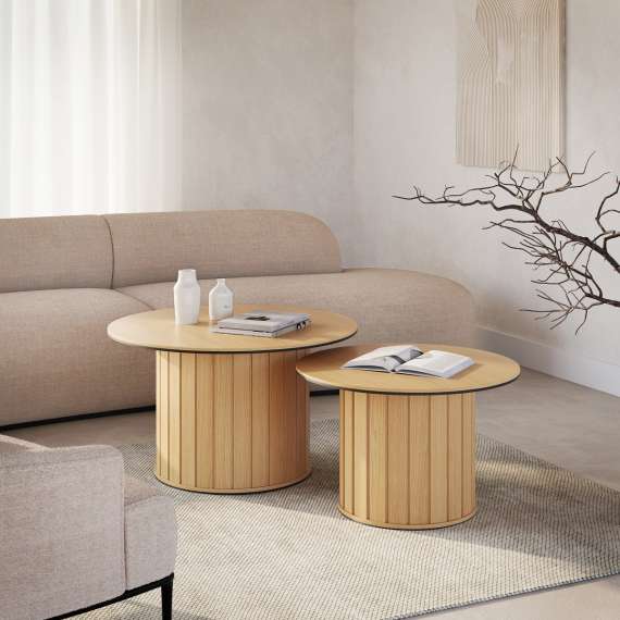 Sofabord Rotto ø66 cm - eik - rundt bord