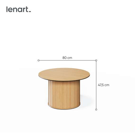 Sofabord Rotto ø80 cm - eik - rundt bord