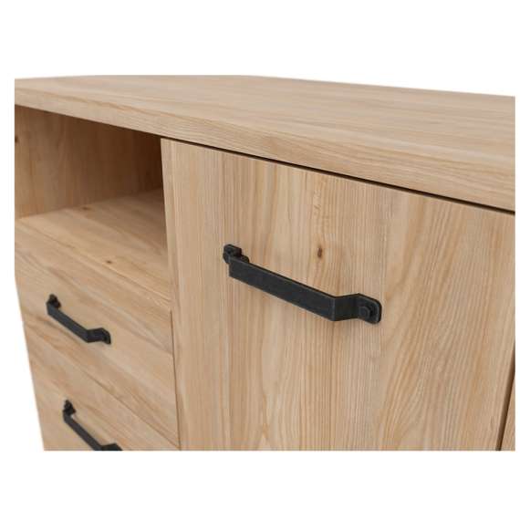 Skjenk Lara 130x88 cm - 2 dører - 3 skuffer - ask