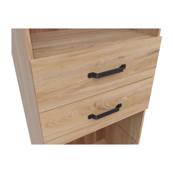 Vitrineskap Lara 60x197 cm - 2 dører - ask - belysning