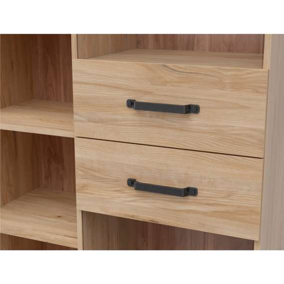 Vitrineskap Lara 90x197 cm - 2 dører - ask - belysning