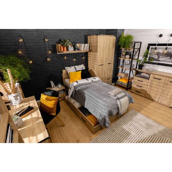 Skrivebord Lara 120x73 cm - 1 skuff - 1 dør - ask