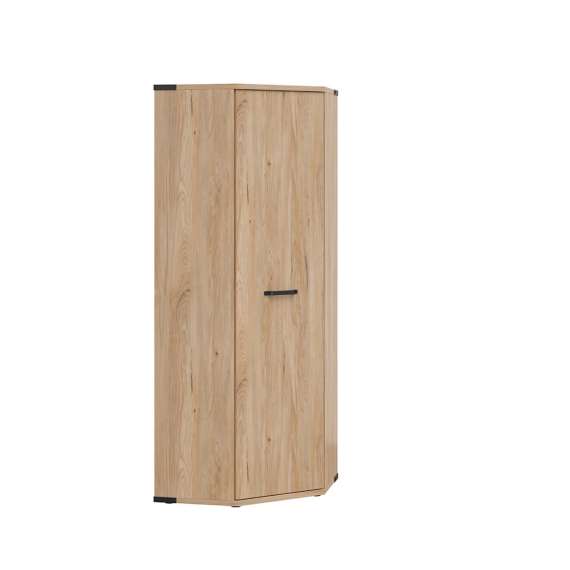 Hjørnegarderobe Lara 75x197 cm - 2 dører - ask