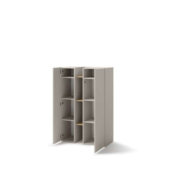 Skap Sigma 85x132 cm - med hyller - cashmere matt