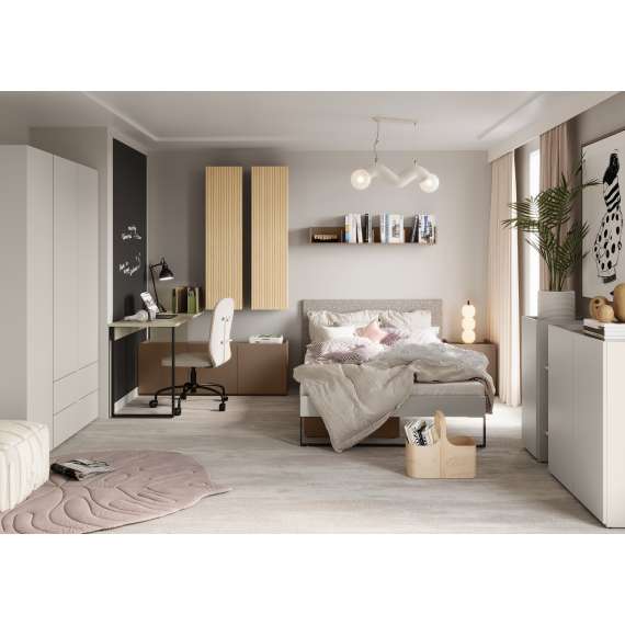 Skrivebord Sigma 163x55 cm - cashmere matt - metall ben