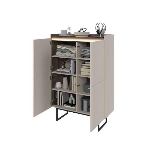 Skap Lago 98x144 cm - beige matt - 2 dører