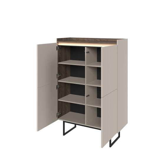 Skap Lago 98x144 cm - beige matt - 2 dører