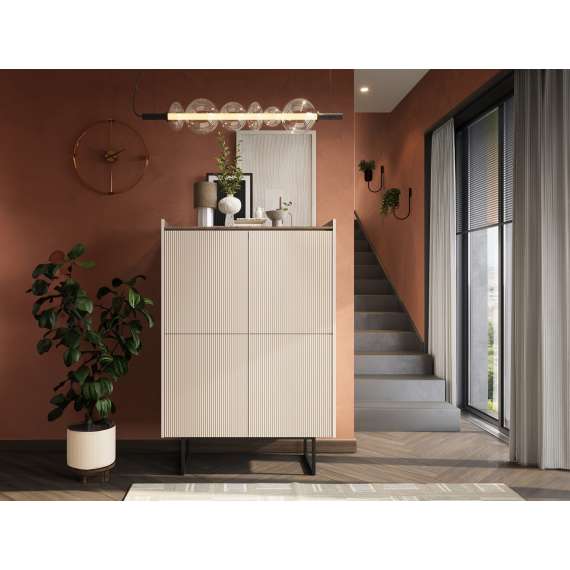 Skap Lago 98x144 cm - beige matt - 2 dører