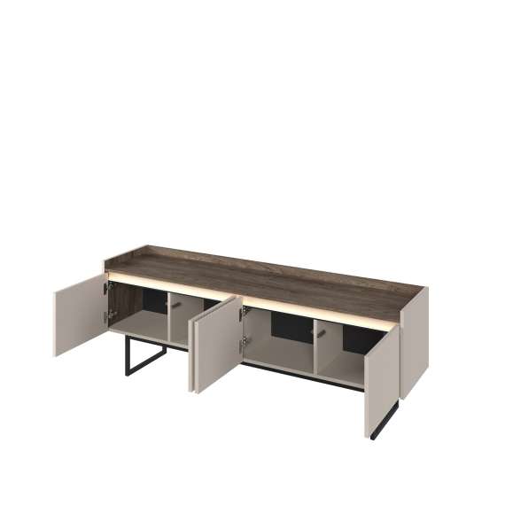 Tv-benk Lago 166x60 cm - beige matt - 4 dører