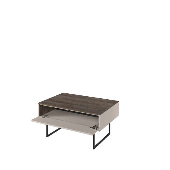 Sofabord Lago 100x68 cm - beige matt - med oppbevaringsplass