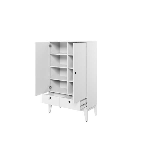 Skap Femmi 92x147 cm - hvit matt - 2 dører - 2 skuffer