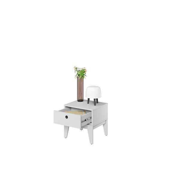 Nattbord Femmi 46x45 cm - hvit matt - 1 skuff