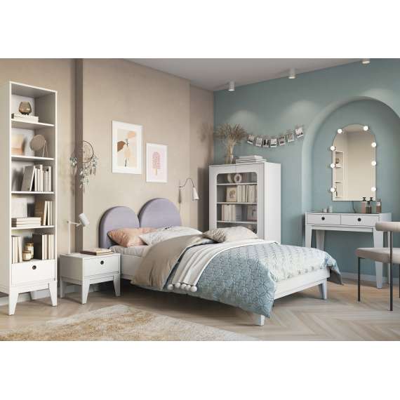 Sengekiste Femmi 123x34 cm - hvit - med sittepute